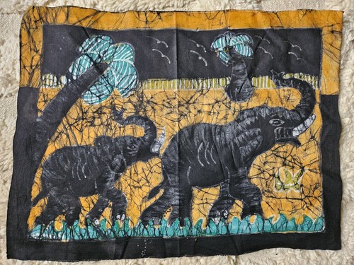 African batik wall art - wall, signed
