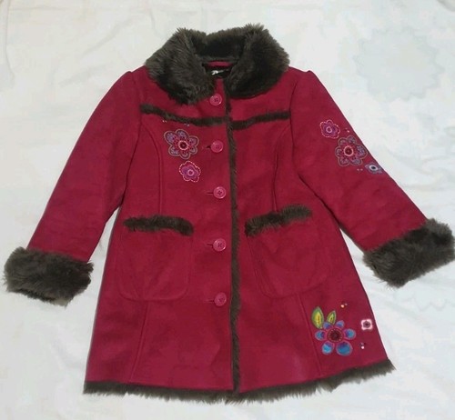 Red fur lined suede smart - m&s,