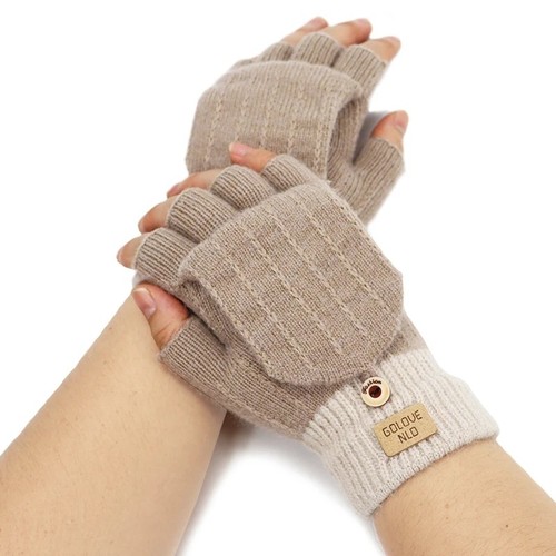 Fingerless knitted gloves - fingerless,