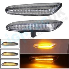 BMW Dynamic Sweeping LED Repeater Clear Silver Chrome Side Indicator Flasher UK