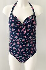 Kelly Brook @ New Look Navy Pink Floral Swimsuit UK 12