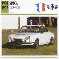 1968-1972 SIMCA 1200S Coupe Sports Classic Car Photo/Info Maxi Card