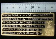 Etched Brass Alphabet 2.5mm for Locomotives, Dolls Houses, Boats, Warhammer etc.