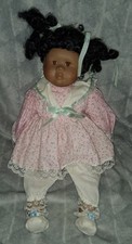 African American Porcelain/Cloth Doll Vintage Collectable. Ref00011