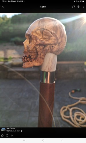 Masonic hand carved skull - carved,