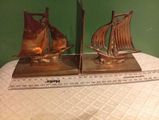 Vintage Brass Sailing Ship Bookends – Nautical Decor, Mid-Century