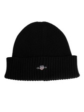 GANT Men's Cotton Blend Logo Beanie, Black