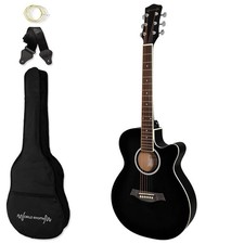 3/4 Acoustic Guitar by World Rhythm –Small Body Guitar for Beginners - Black