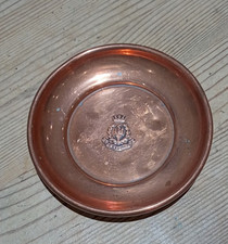 Copper ashtray impressed with