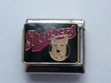 GERMAN SHEPHERD DOG SILVER CLASSIC ITALIAN CHARM FITS all 9mm bracelet AO9