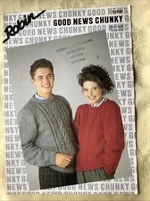 Robin knitting pattern 14846. Sweater, cabled panel, Chunky 30-42" Original