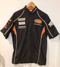 Honda Motorcycle Mens Vintage Racing Short Sleeve Shirt - 42" Chest Size S Tag 