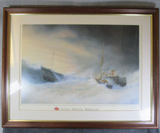 Lovely Vintage Signed Tim Thompson Nautical Print Wreck Of The Hindlea Anglesey