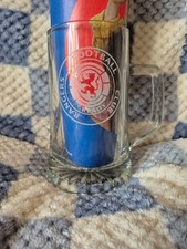 The Glasgow Rangers Supporters Glass Tankard with engraved Ready club crest.