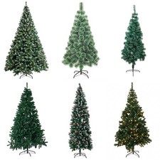 Christmas Tree Frosted Snow / Pre-Lit LED Bushy Tree Xmas Centerpiece Deco 4-8FT