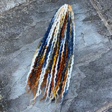 10x DE Wool Dreadlock Extensions - Custom Length - Rustic Luxe - Festival