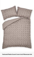 Next Textured Pleats Duvet Cover And Pillowcase Set size Double 