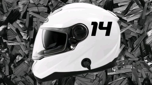 Number helmet visor - number,