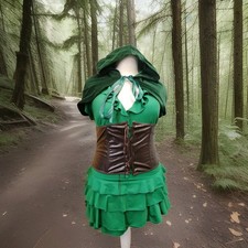 Ladies Sexy Robin Hood Fancy Dress Costume Larp Pantomime Halloween Size 16