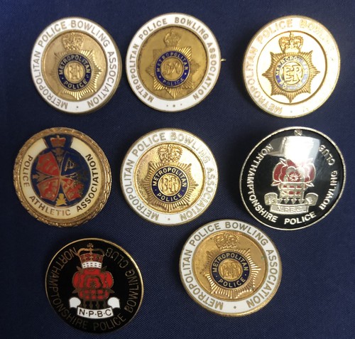 Police bowling badges - bowling, x8