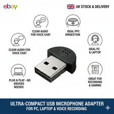 Mini USB 2.0 Microphone Portable Studio Speech Mic Audio Adapter Skype All PC