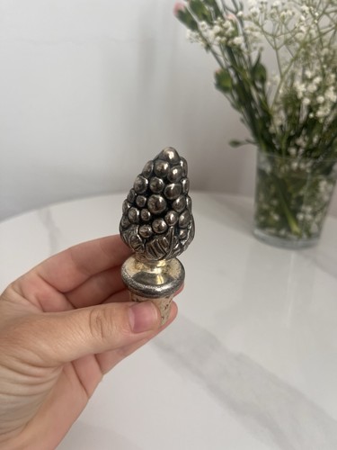 Vintage silver tone metal wine - silver,