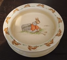 Royal Doulton Bunnykins Porridge Bowl One Rabbit With Roller