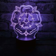 Yorkshire Rose Night Light LED Night Lamp, York lamp bedroom light 