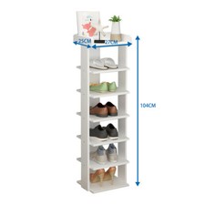 8/9 Tier Wood Shoe Storage Rack Standing Cabinet Footwear Organizer Narrow Shelf