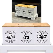 Retro White Wooden Tea Coffee