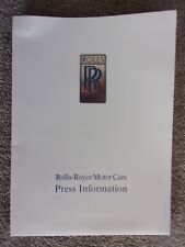 BENTLEY ROLLS ROYCE orig 1994 UK Mkt Press Pack - Corniche IV Silver Spur III