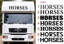 2x HORSES text Vinyl Decal