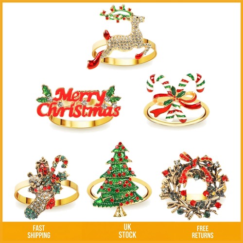 Festive christmas napkin - napkin, rings