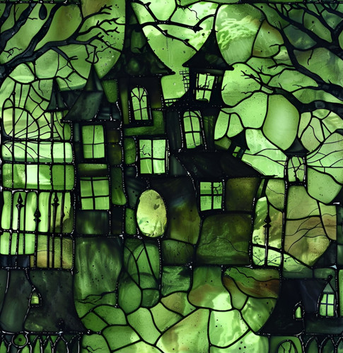 Stained glass haunted houses - stained,
