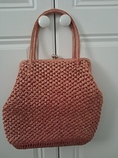 1950s raffia handbag.