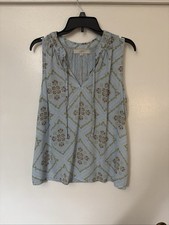 LOFT Blue Floral Sleeveless