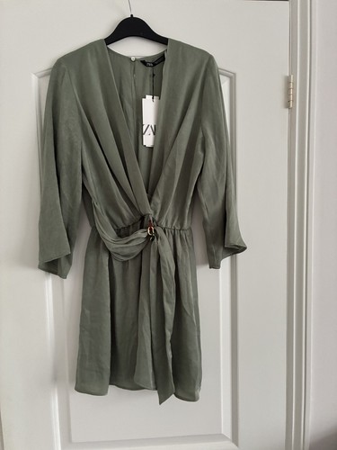 Zara sage green satin - satin, silky