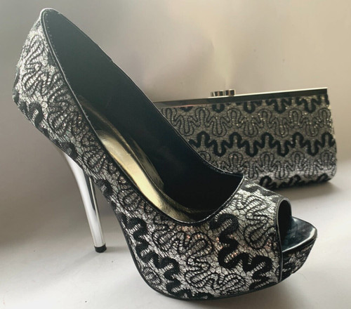Quiz black silver platform - quiz,
