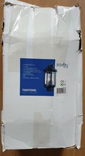 Saxby Traditional 60W E27 Outdoor Half Lantern Black & Clear Light PC IP44 1818S