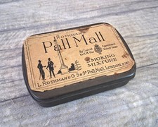 Vintage Rothman's Pall Mall Smoking Mixture Tin (empty) with paper label