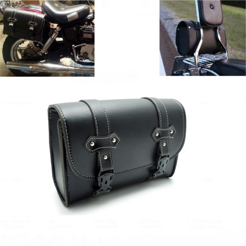Leather motorcycle saddle - saddle, bags