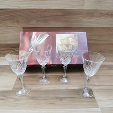 Set of 4 Cristal De France Chantilly 17.5 cl 24% Lead Crystal Wine Glasses Boxed