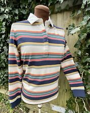 NWOT Women’s Crew Clothing Colourful Striped Long Sleeve Polo Top  Rugby Sz 8