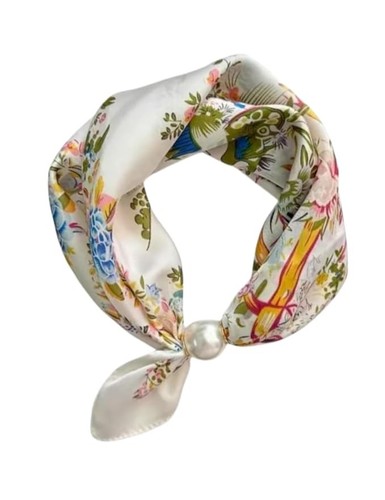 Magnetic pearl silk scarf - magnetic,