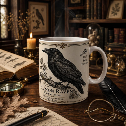 Common raven mug - raven, —