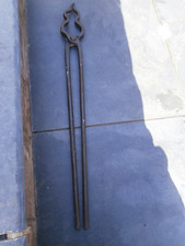 OLD VINTAGE H.DUTY ROUND BAR BLACKSMITH FORGE FOUNDRY CRUCIBLE PICK UP TONGS #2