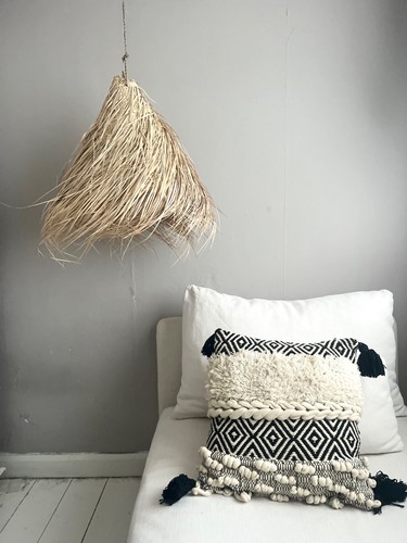 Moroccan raffia palm light - raffia,
