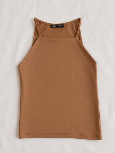 Zara camel brown square - zara, neck