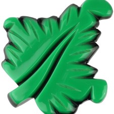 MARION GODART PARIS Brooch Carved Leaf in Green and Black Resin France