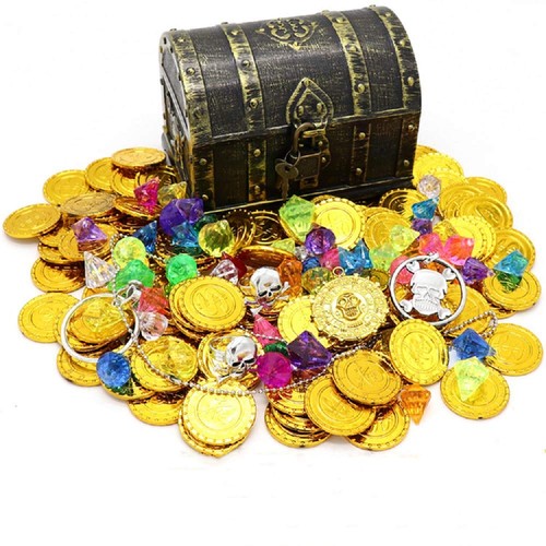 Antique wooden pirate treasure - pirate,